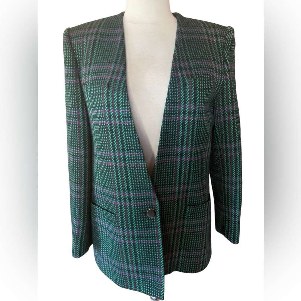 1980s Kasper for A.S.L. Wool Blend Lined Blazer